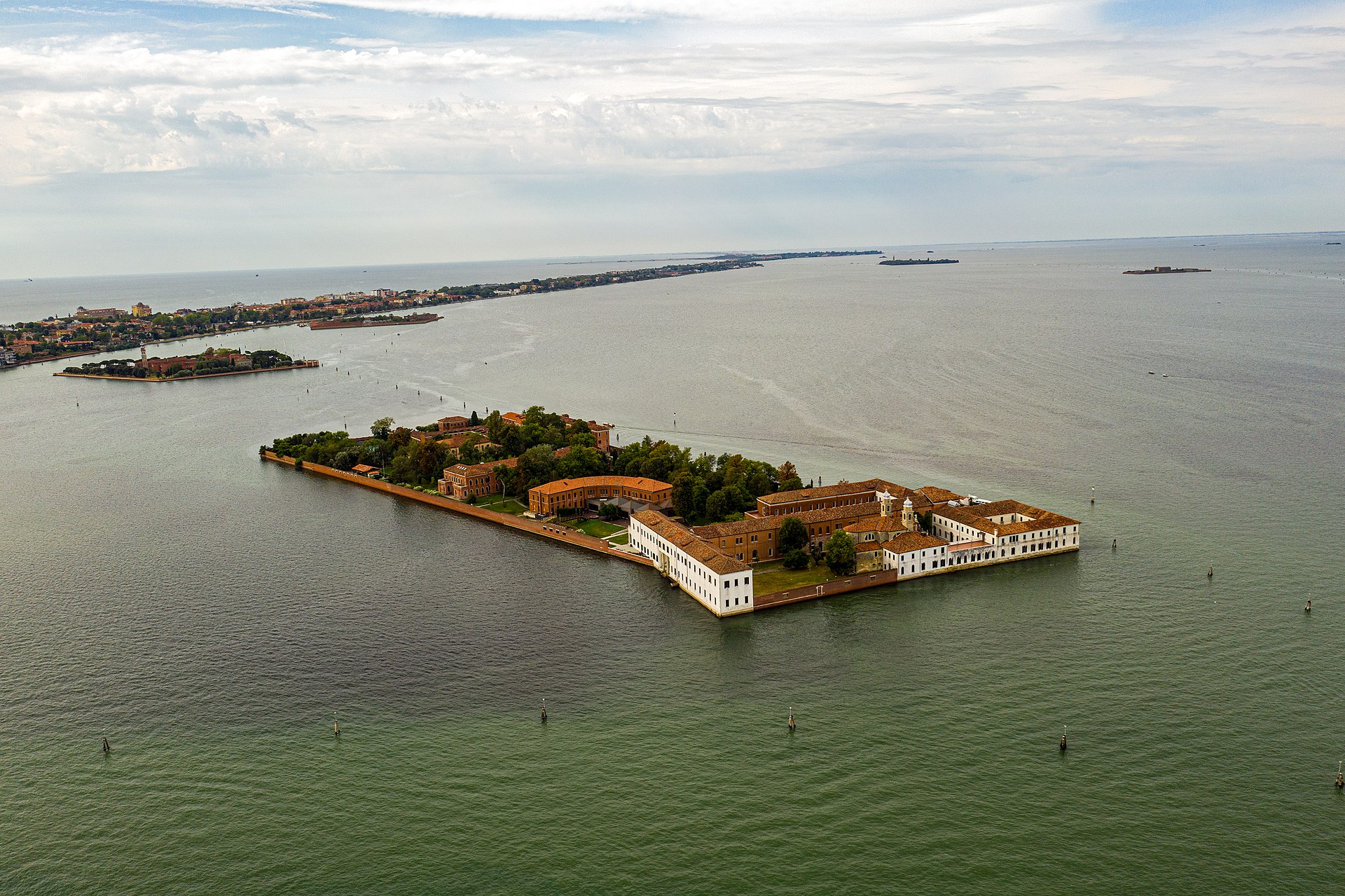 Aerial view of San Servolo Island
